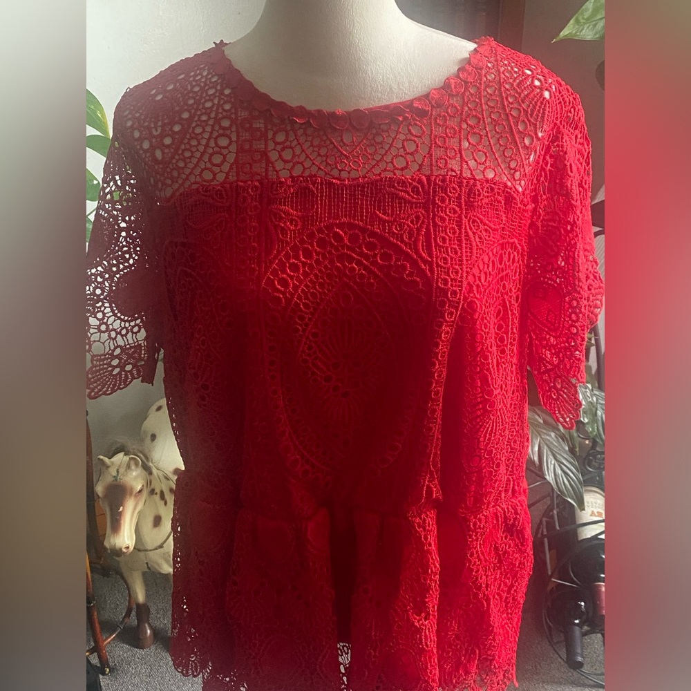 Lane Bryant Scarlet Lace Top
